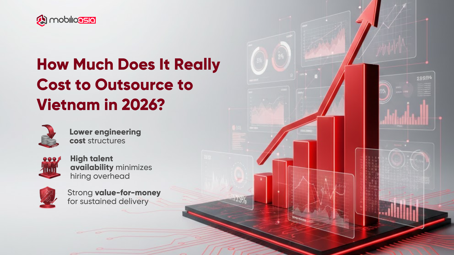 Cost comparison and pricing benchmarks for software outsourcing to Vietnam in 2026.