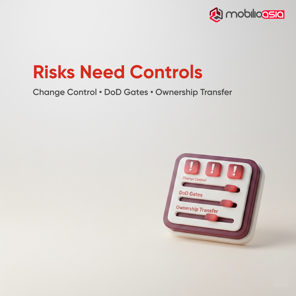 Risk control illustration for website development outsourcing: change control, definition-of-done gates, and ownership transfer.